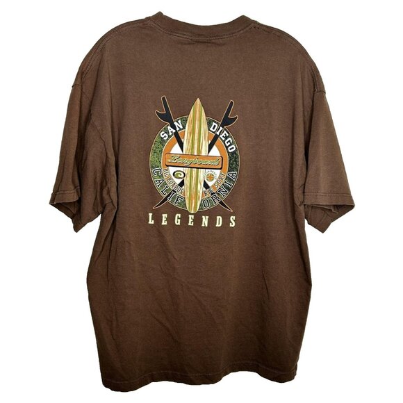 Ben Davis Shirt Mens XL Brown San Diego California Longboards Legends Surf Tee - Picture 1 of 12